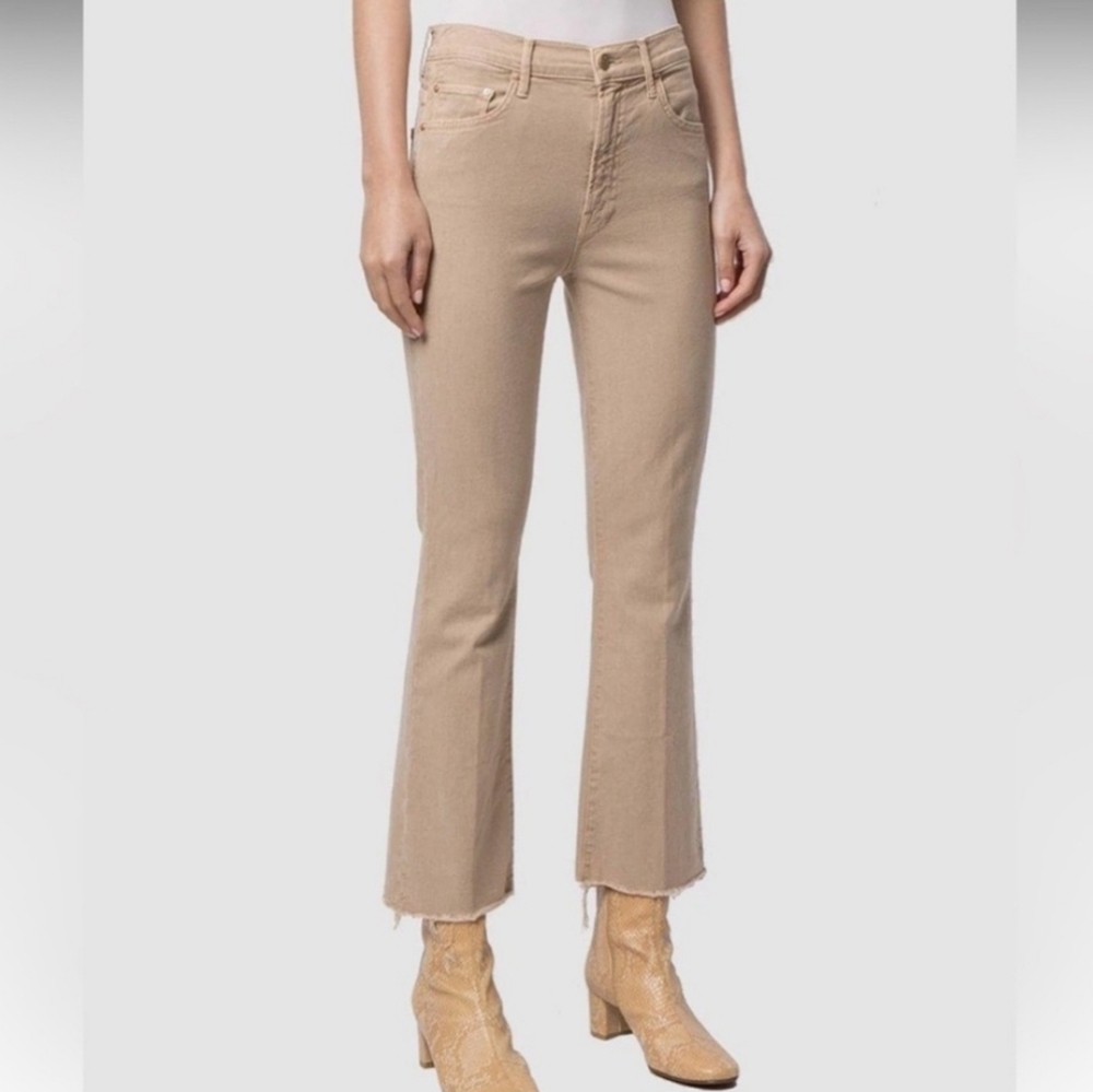 Mother Second Chance High Waisted Rascal Ankle Step Fray Khaki Denim Jeans